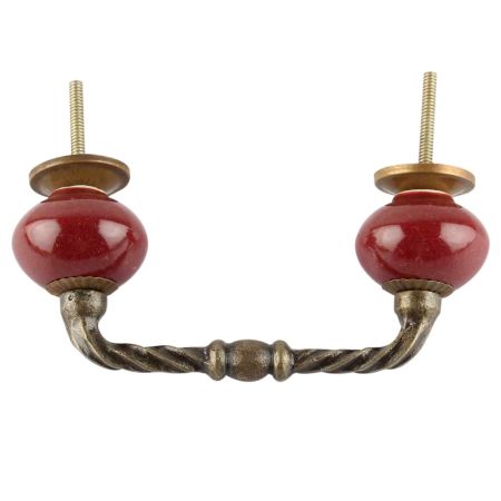 Solid Cherry Ceramic Cut Bridge Handles